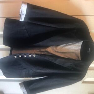 Express 100% cotton black blazer with gold buttons nd seersucker